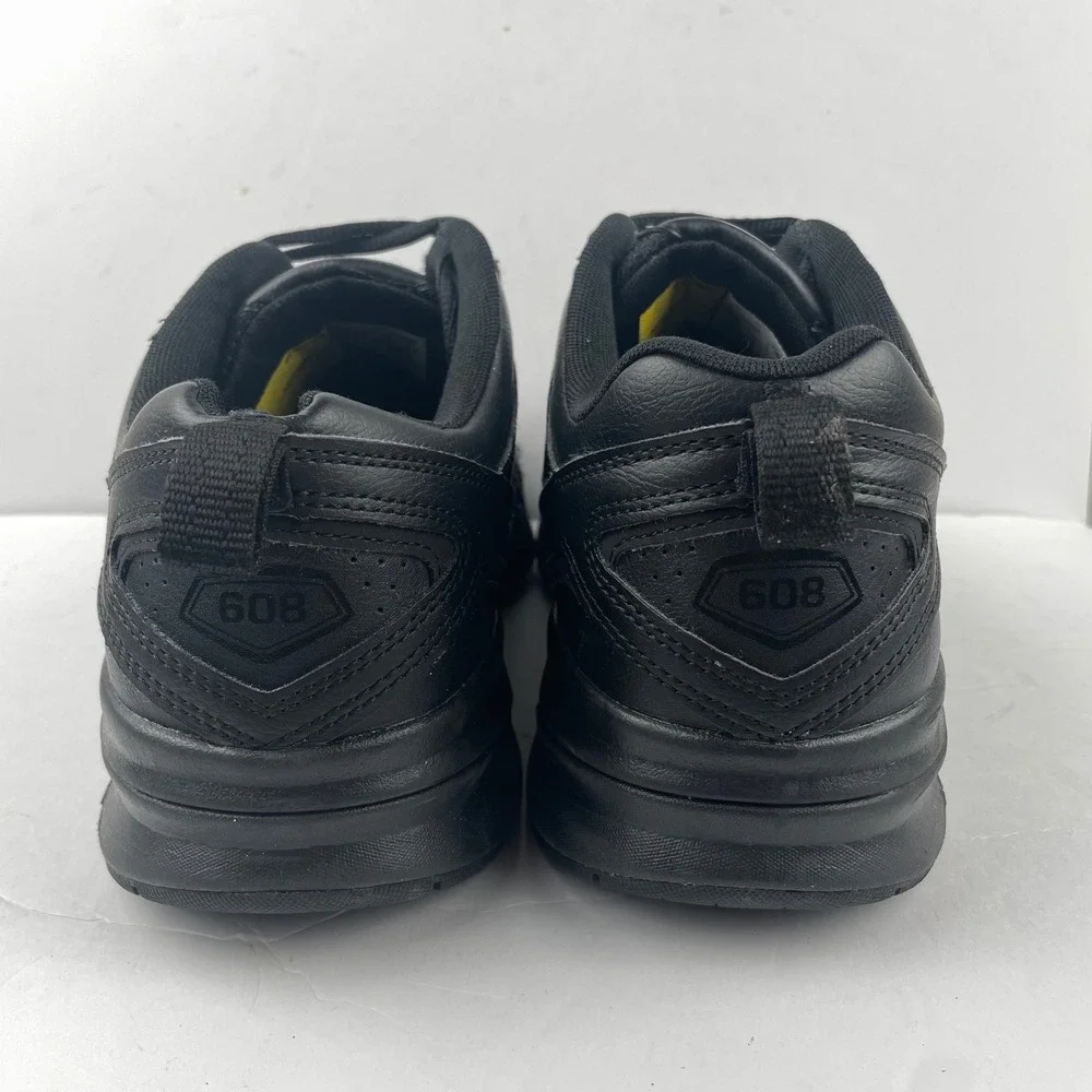 New Balance 608v5 Shoes Black Leather Slip Resistant - Mens Size 10.5 4E Wide